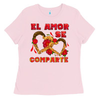 Bubblegum Pink el amor se comparte with churros Ladies Tee - AdoDesignShop