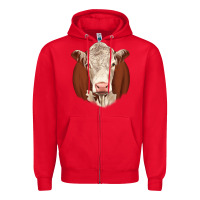 Red hareford Zipper Hoodie - JahusDesignShop