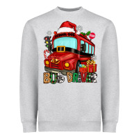 Heather Grey christmas bus driver Heavyweight Sweatshirt - Zillion Design Studio