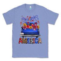 Colony Blue western fourth of july america truck Classic Tee - FaDigitalArtStudio