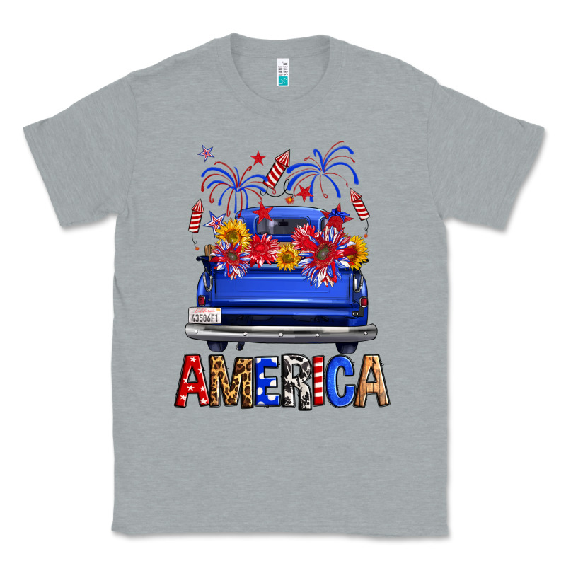 Western Fourth Of July America Truck Classic Tee by FaDigitalArtStudio | Teevron