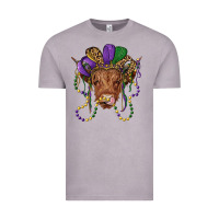 Vintage Zinc highland cow with mardi gras hat Vintage Tee - RanaPortraitStore