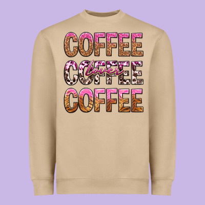 Coffee Coffee Coffee Lover Heavyweight Sweatshirt Designed By Texasbilliewilder