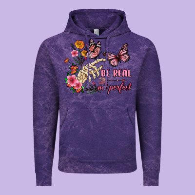 Be Real Not Perfect Vintage Hoodie Designed By Jahusdesignshop