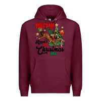 Burgundy rockin around the christmas tree Premium Hoodie - MaliasSmallBusiness