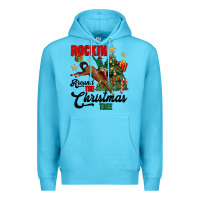 Ocean Blue rockin around the christmas tree Premium Hoodie - MaliasSmallBusiness