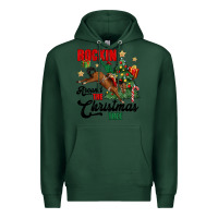 Sports Green rockin around the christmas tree Premium Hoodie - MaliasSmallBusiness