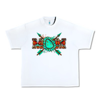 White aztec mom Urban Heavy Tee - Zillion Design Studio