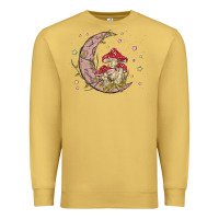 Antique Gold moon and mushrooms Premium Sweatshirt - MaliasSmallBusiness