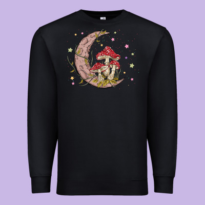 Moon And Mushrooms Premium Sweatshirt Designed By Maliassmallbusiness