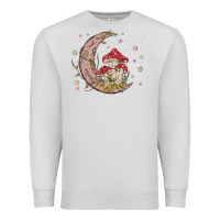 Dove Grey moon and mushrooms Premium Sweatshirt - MaliasSmallBusiness