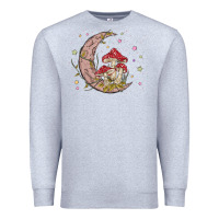 Heather Grey moon and mushrooms Premium Sweatshirt - MaliasSmallBusiness