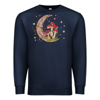 Navy moon and mushrooms Premium Sweatshirt - MaliasSmallBusiness