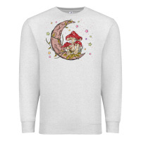 Oatmeal Heather moon and mushrooms Premium Sweatshirt - MaliasSmallBusiness