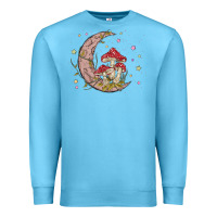 Ocean Blue moon and mushrooms Premium Sweatshirt - MaliasSmallBusiness