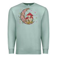 Seafoam moon and mushrooms Premium Sweatshirt - MaliasSmallBusiness