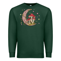Sports Green moon and mushrooms Premium Sweatshirt - MaliasSmallBusiness