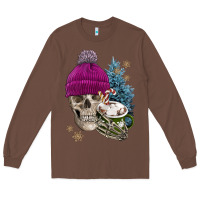 Chestnut winter skeleton skull Long Sleeve Tee - FaDigitalArtStudio