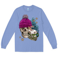 Colony Blue winter skeleton skull Long Sleeve Tee - FaDigitalArtStudio