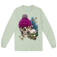 Matcha winter skeleton skull Long Sleeve Tee - FaDigitalArtStudio