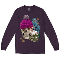 Plum winter skeleton skull Long Sleeve Tee - FaDigitalArtStudio