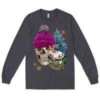 Smoke winter skeleton skull Long Sleeve Tee - FaDigitalArtStudio
