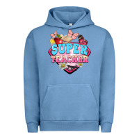 Pigment Pebble Blue super teacher Urban Hoodie - BarkalooDesign