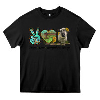 Black Peace Love Hampshire Sheep Heavy Core Tee - LillyAllenDesigns