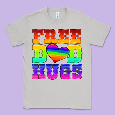 Lgbtq Free Dad Hugs Classic Tee Designed By Hra Design Shop