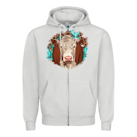 Dove Grey hareford leopard gemstone Zipper Hoodie - JahusDesignShop