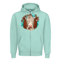 Seafoam hareford leopard gemstone Zipper Hoodie - JahusDesignShop