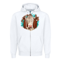 White hareford leopard gemstone Zipper Hoodie - JahusDesignShop