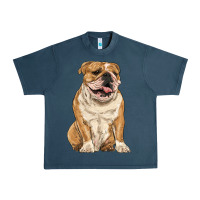 Midnight Navy english bulldog Urban Heavy Tee - RanaPortraitStore