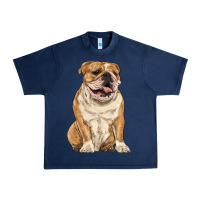 Navy english bulldog Urban Heavy Tee - RanaPortraitStore
