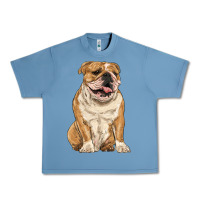 Pebble Blue english bulldog Urban Heavy Tee - RanaPortraitStore