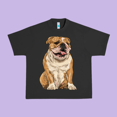 English Bulldog Urban Heavy Tee Designed By Ranaportraitstore