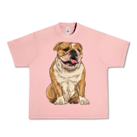 Salmon english bulldog Urban Heavy Tee - RanaPortraitStore