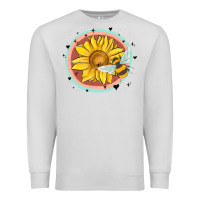 Dove Grey bee and sunflower Premium Sweatshirt - MaliasSmallBusiness
