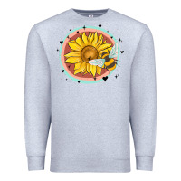 Heather Grey bee and sunflower Premium Sweatshirt - MaliasSmallBusiness