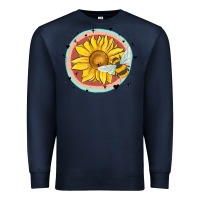 Navy bee and sunflower Premium Sweatshirt - MaliasSmallBusiness
