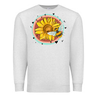Oatmeal Heather bee and sunflower Premium Sweatshirt - MaliasSmallBusiness