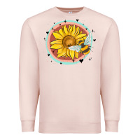 Pale Pink bee and sunflower Premium Sweatshirt - MaliasSmallBusiness