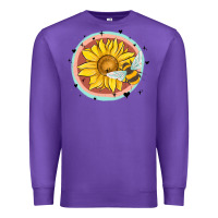 Purple bee and sunflower Premium Sweatshirt - MaliasSmallBusiness