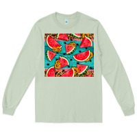 Matcha watermelon and sunflowers Long Sleeve Tee - HRA Design Shop