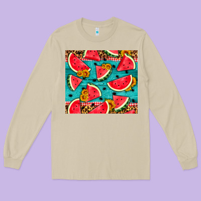 Watermelon And Sunflowers Long Sleeve Tee Designed By Hra Design Shop