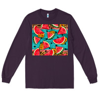 Plum watermelon and sunflowers Long Sleeve Tee - HRA Design Shop