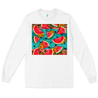 White watermelon and sunflowers Long Sleeve Tee - HRA Design Shop