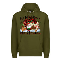 Army Green We whisk you a Merry Christmas Premium Hoodie - NancyCooperArtShop