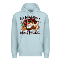 Blue Mist We whisk you a Merry Christmas Premium Hoodie - NancyCooperArtShop