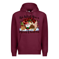 Burgundy We whisk you a Merry Christmas Premium Hoodie - NancyCooperArtShop